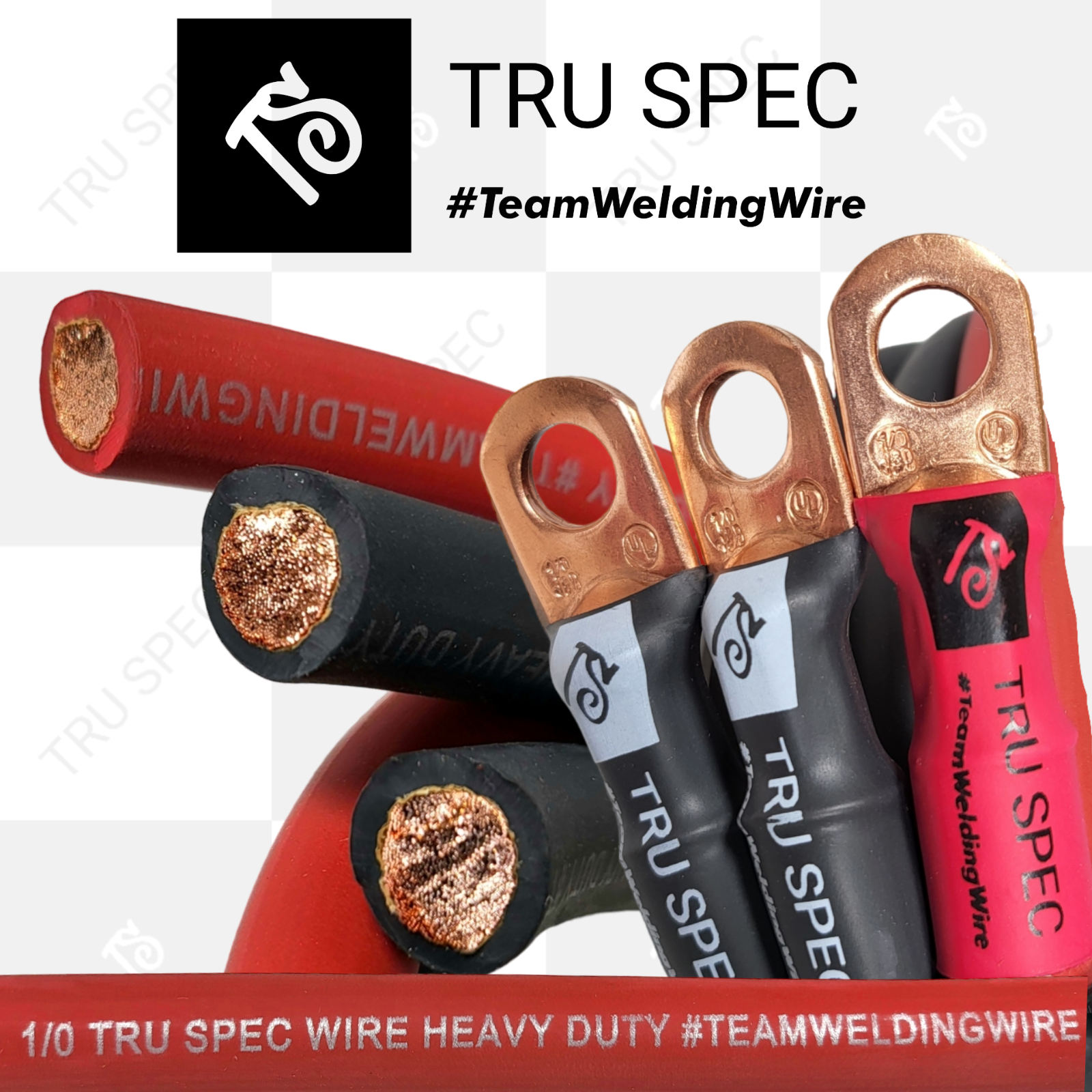 1/0 AWG GAUGE Tru Spec Big 3 UPGRADE wiring Kit PURE OFC COPPER Red Black