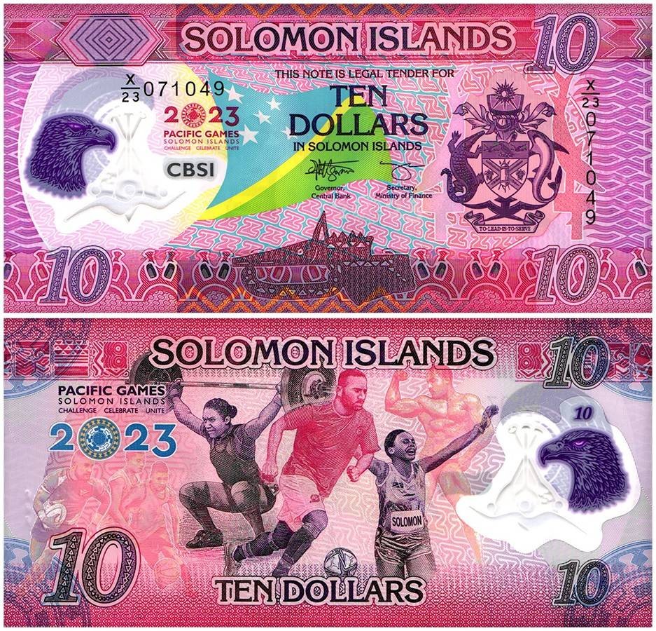 Solomon Islands 10 Dollars, 2023, P-39, UNC, Commemorative, Polymer, w/ Folder