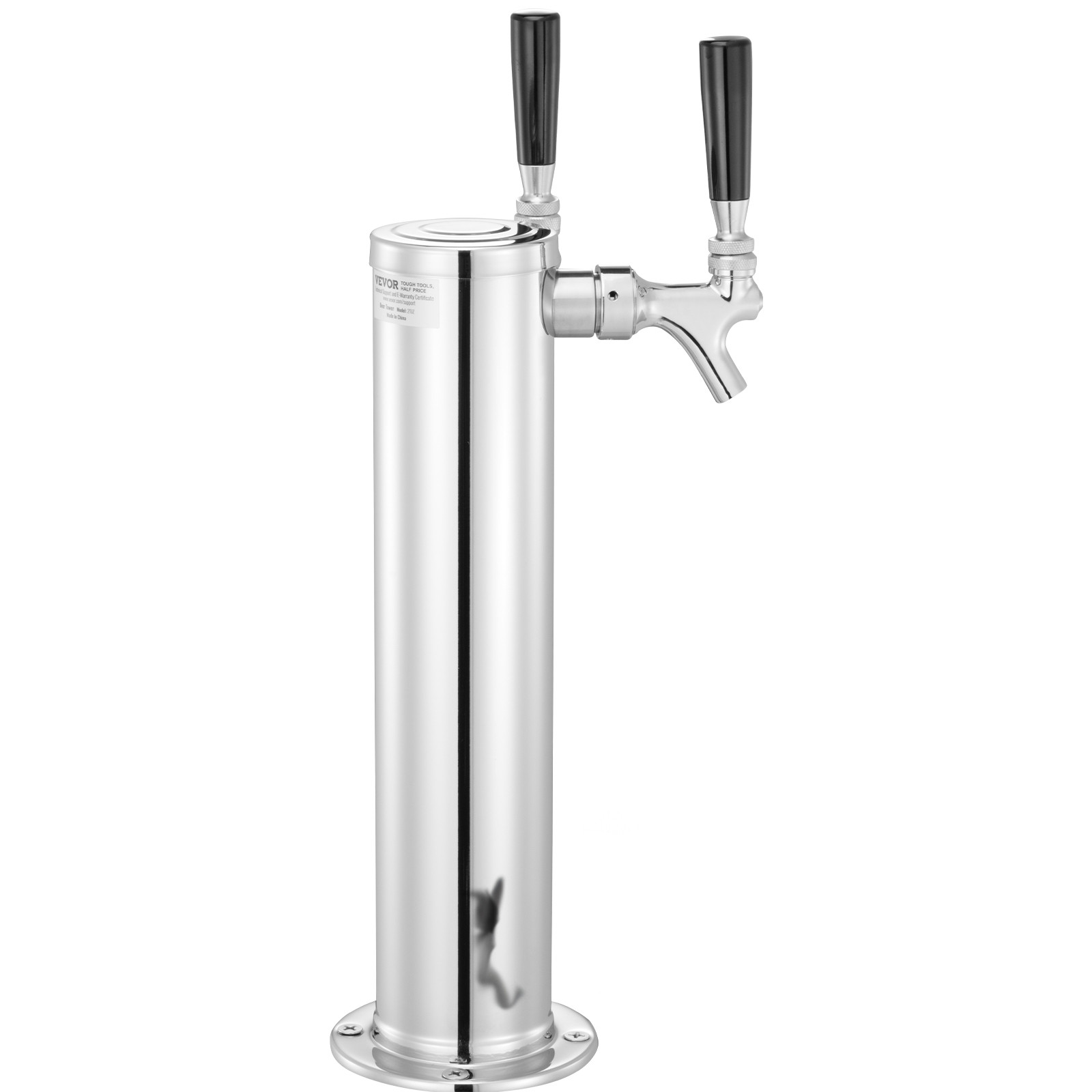VEVOR Kegerator Tower Kit Double Taps Beer Conversion Kit & Self-Closing Spring