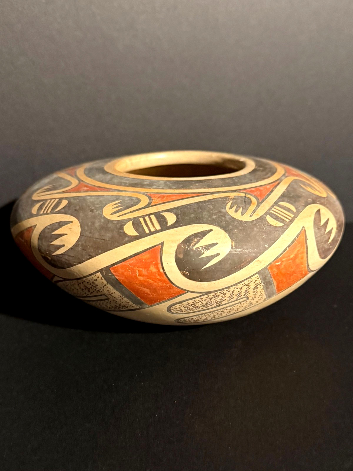 FANNIE NAMPEYO (HOPI PUEBLO,1900-1987) POLYCHROME POTTERY SEED JAR, EXCELLENT!