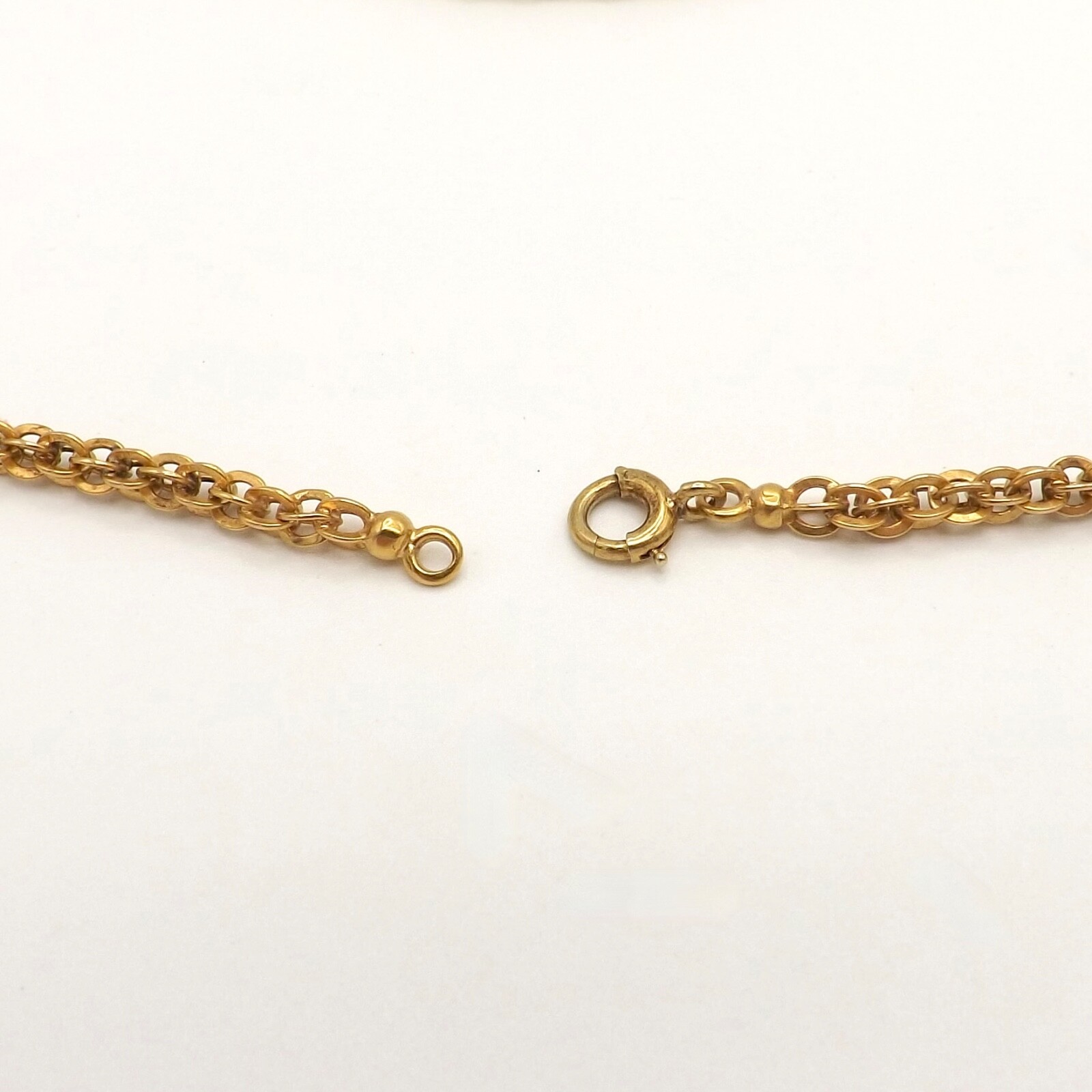 14k Gold Heavy Solid Pocket Watch Double C Link Pendant Chain Necklace 26in Deco