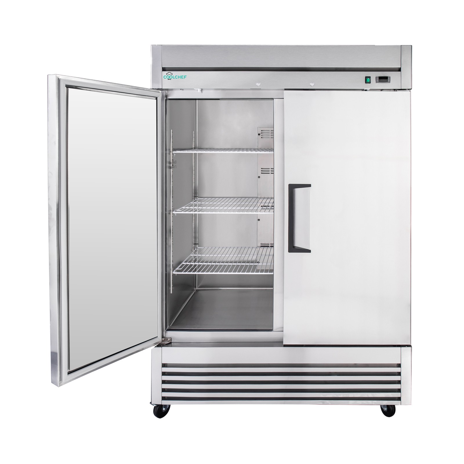 Commercial 54'' Reach-In Refrigerator Stainless Steel Solid 2 Doors 49 Cu.ft.