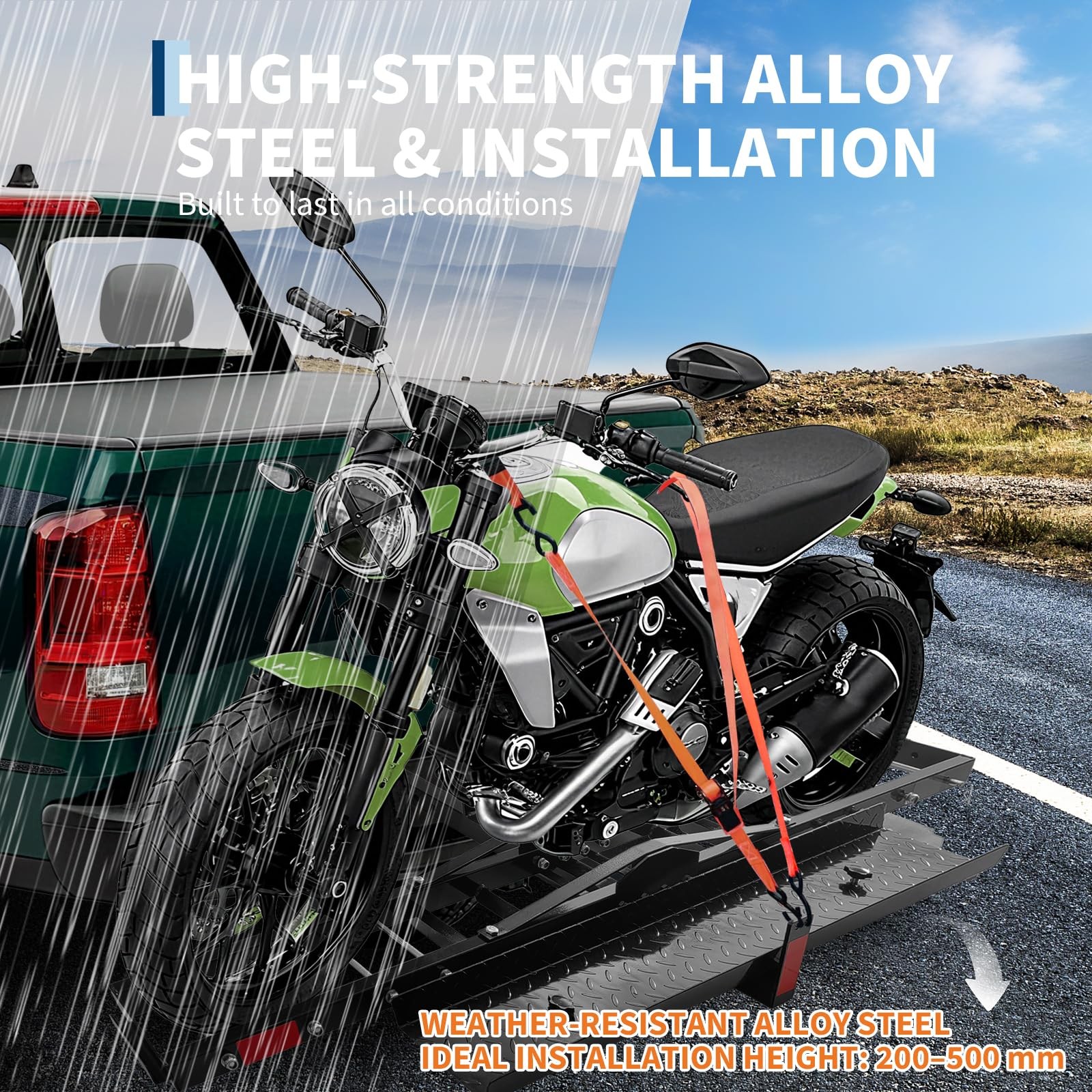 Heavy-Duty Motorcycle Dirt Bike Hitch Carrier Bike Rack 600LB Fit for Truck/SUV