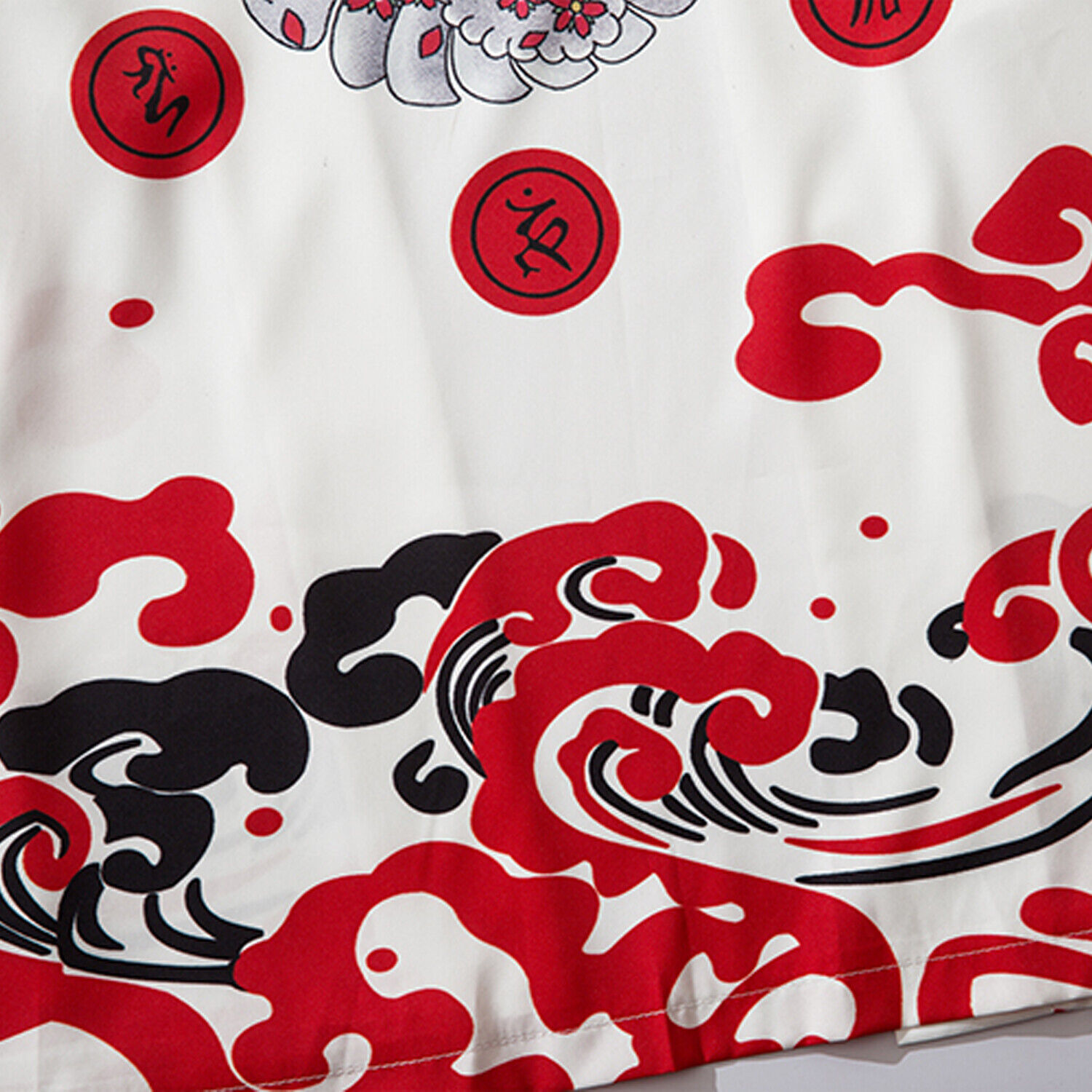 Niepce Men's Demon Mask Kimono Graphic Lightweight Harajuku T-Shirt Cardigan