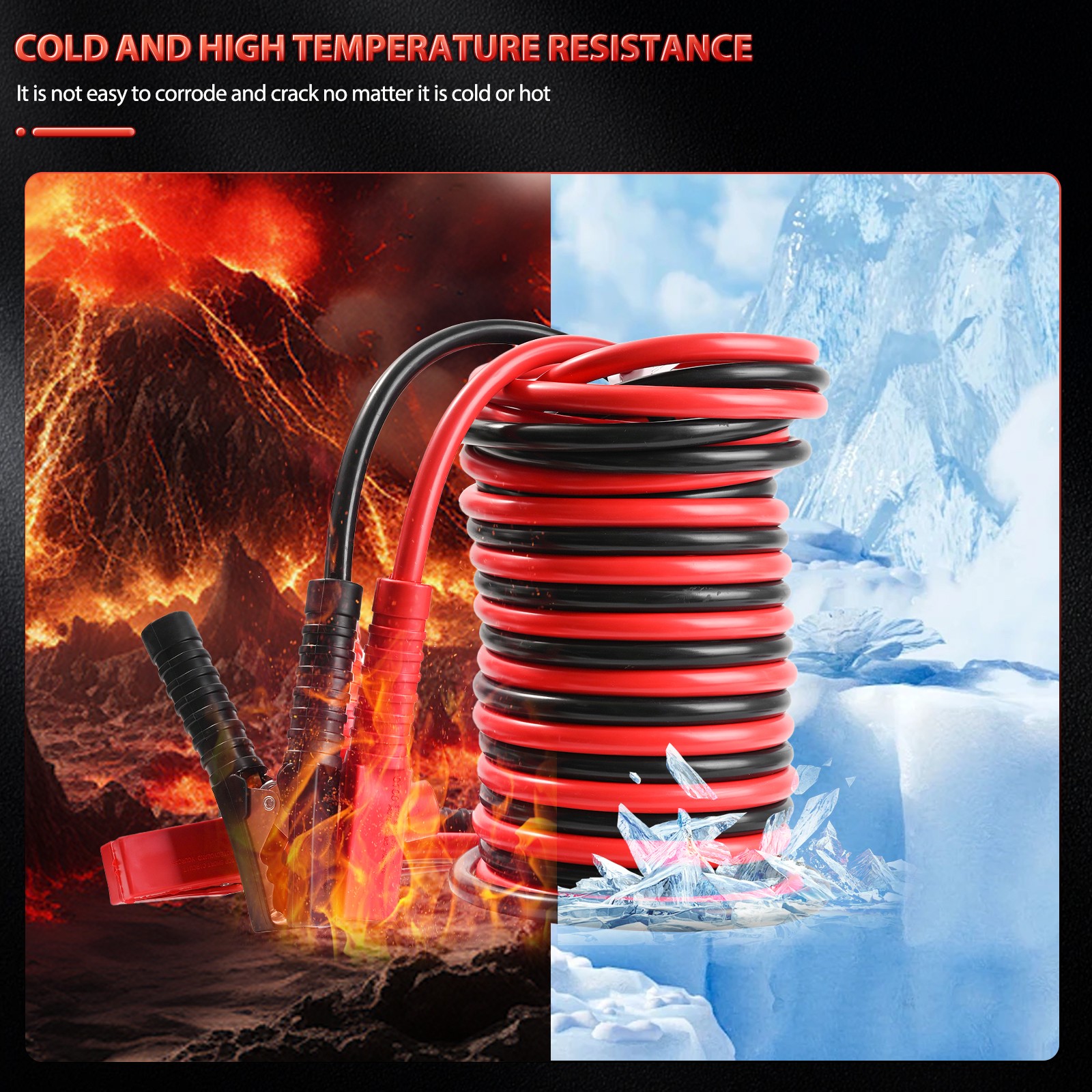 HEAVY DUTY 20FT BATTERY 2 GAUGE BOOSTER CABLE EMERGENCY POWER JUMPER 2000 AMP