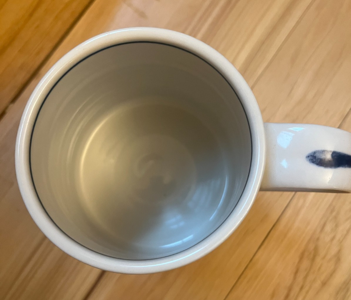 Molly Hatch Anthropologie French Bulldog 14oz Coffee Mug Blue Cream Hand Painted