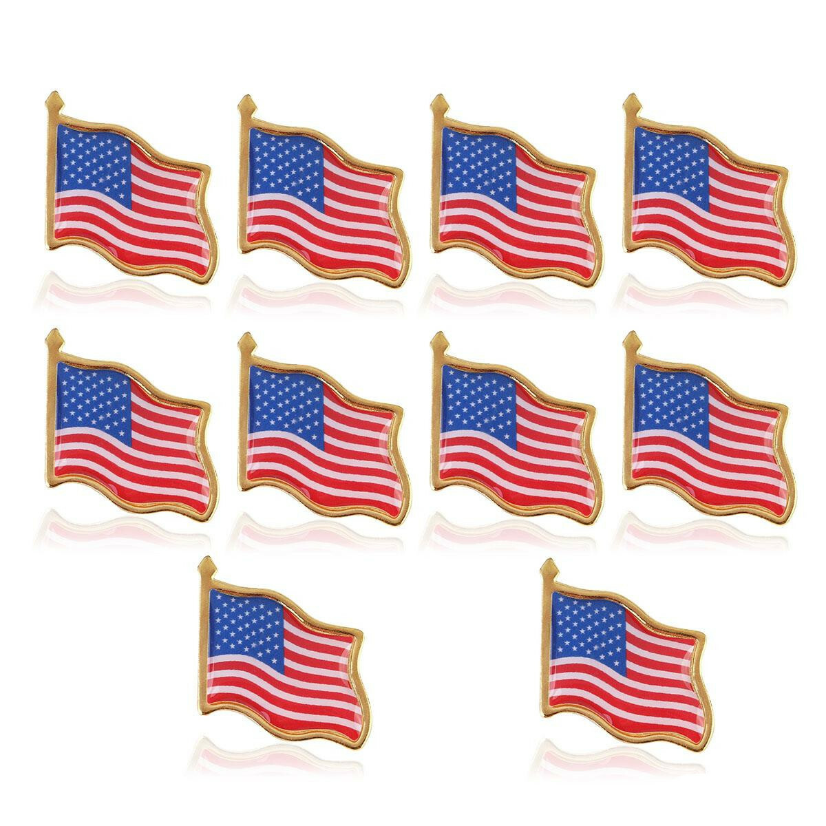 100 Pcs Unisex American Flag USA Label Pin Hat Tie Tack Badge