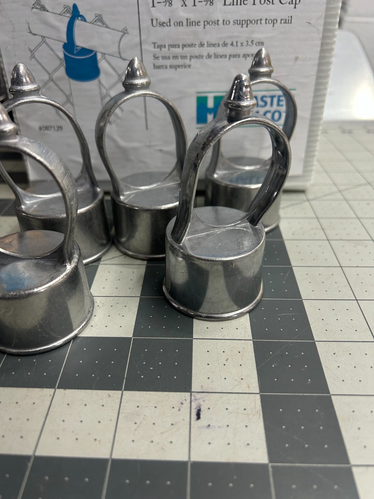 5-pack lot Master Halco Chain Link Line Post Loop Caps Eye Top 1-5/8'' x 1-3/8''