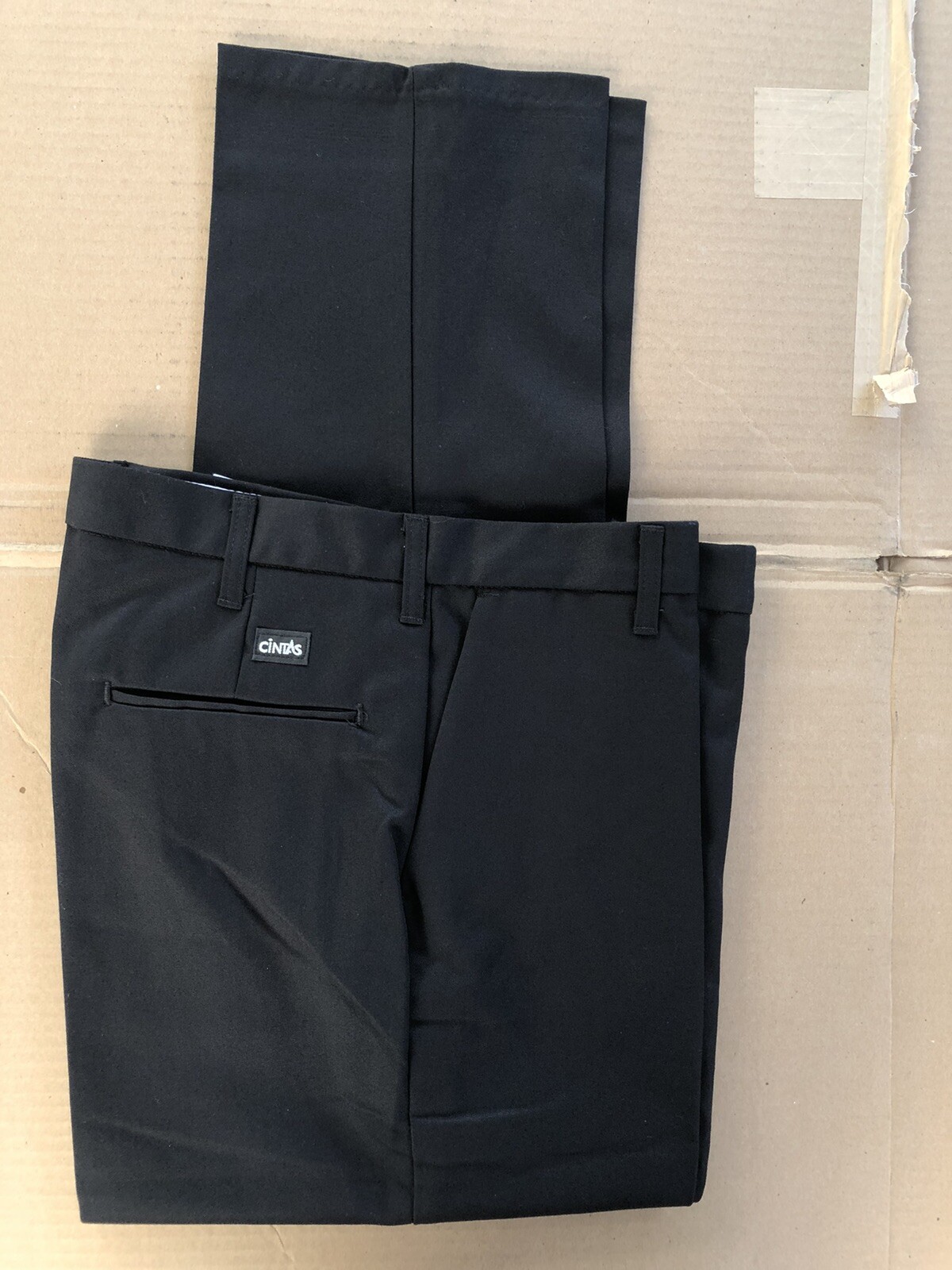 Lot 3 Cintas Comfort Flex Black Work Pants Size 36x32 #945-35 Very Comfortable
