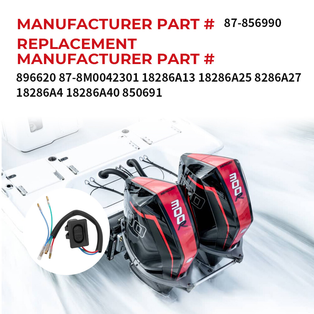 Trim Tilt Switch 87-856990 for Mercury Force Cowl Cowling Pan 30-300 HP 40-120HP