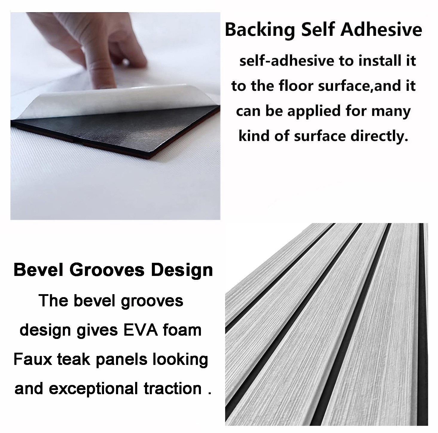 Self-adhesive Boat Flooring EVA Foam Teak Decking for Yacht Pontoon Boat | Gray