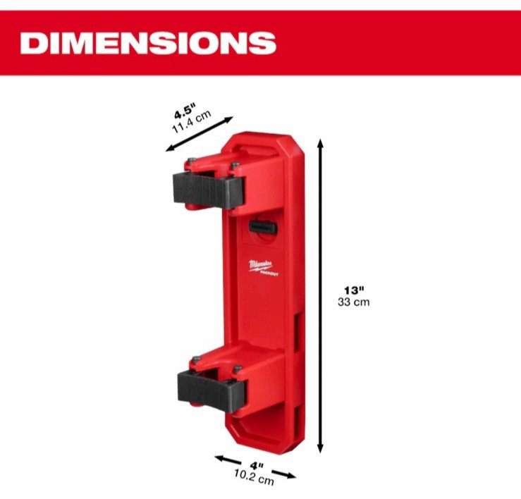 Milwaukee 48-22-8348 PACKOUT Long Handle Wall Mounted Tool Holder