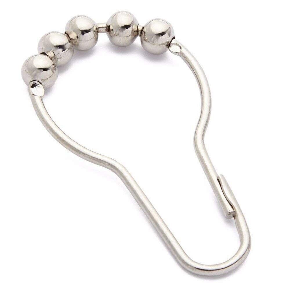 Shower Curtain Hooks Rings Stainless Steel Set of 12 Polished New