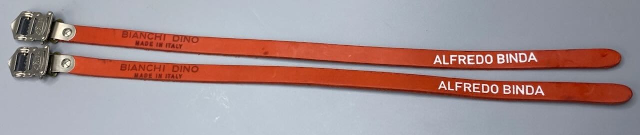 New ALFREDO BINDA Toe Straps One Pair Red