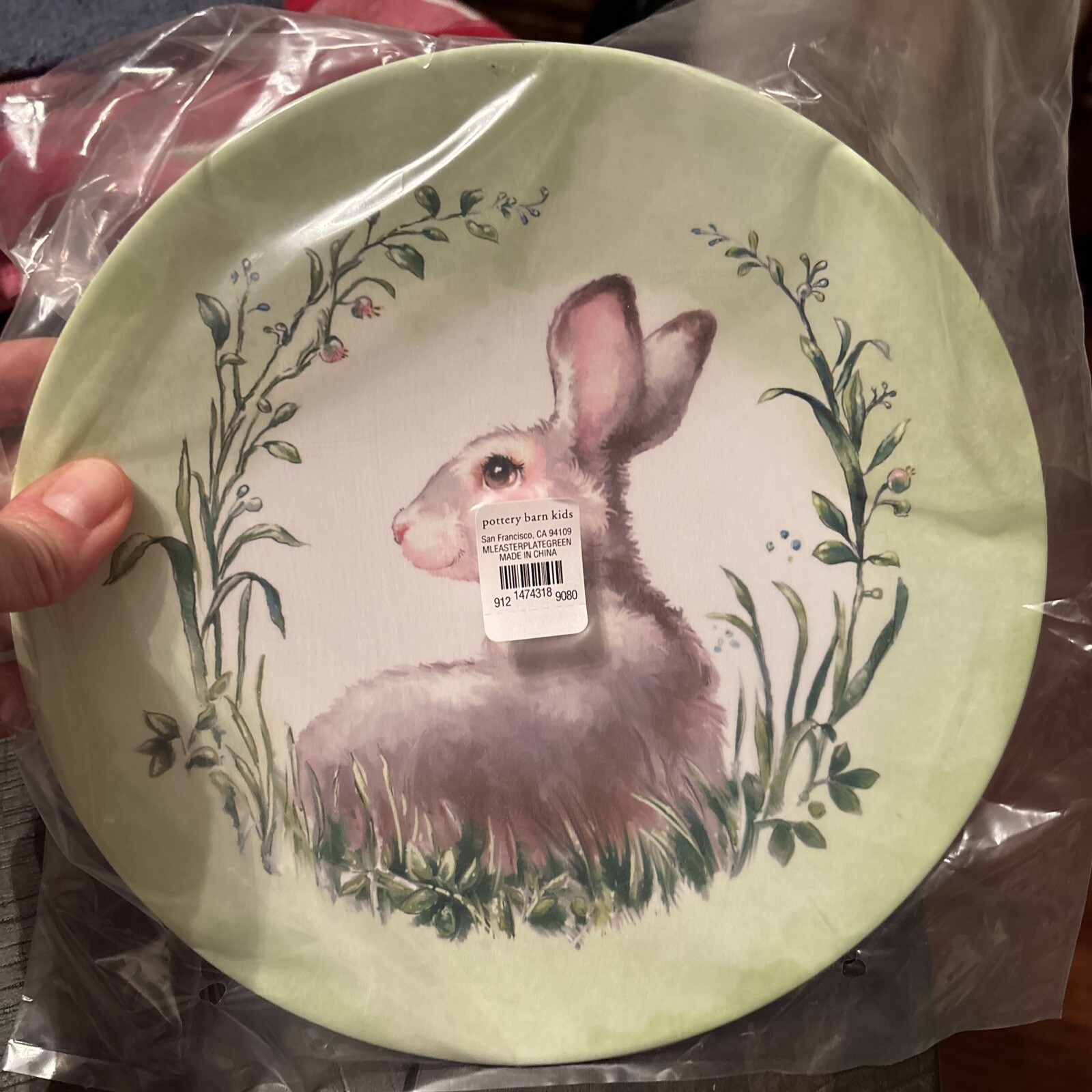 Pottery Barn Disney PLATE Rabbit Easter 🐣 holiday Party gift BUNNY Love SET 4 !