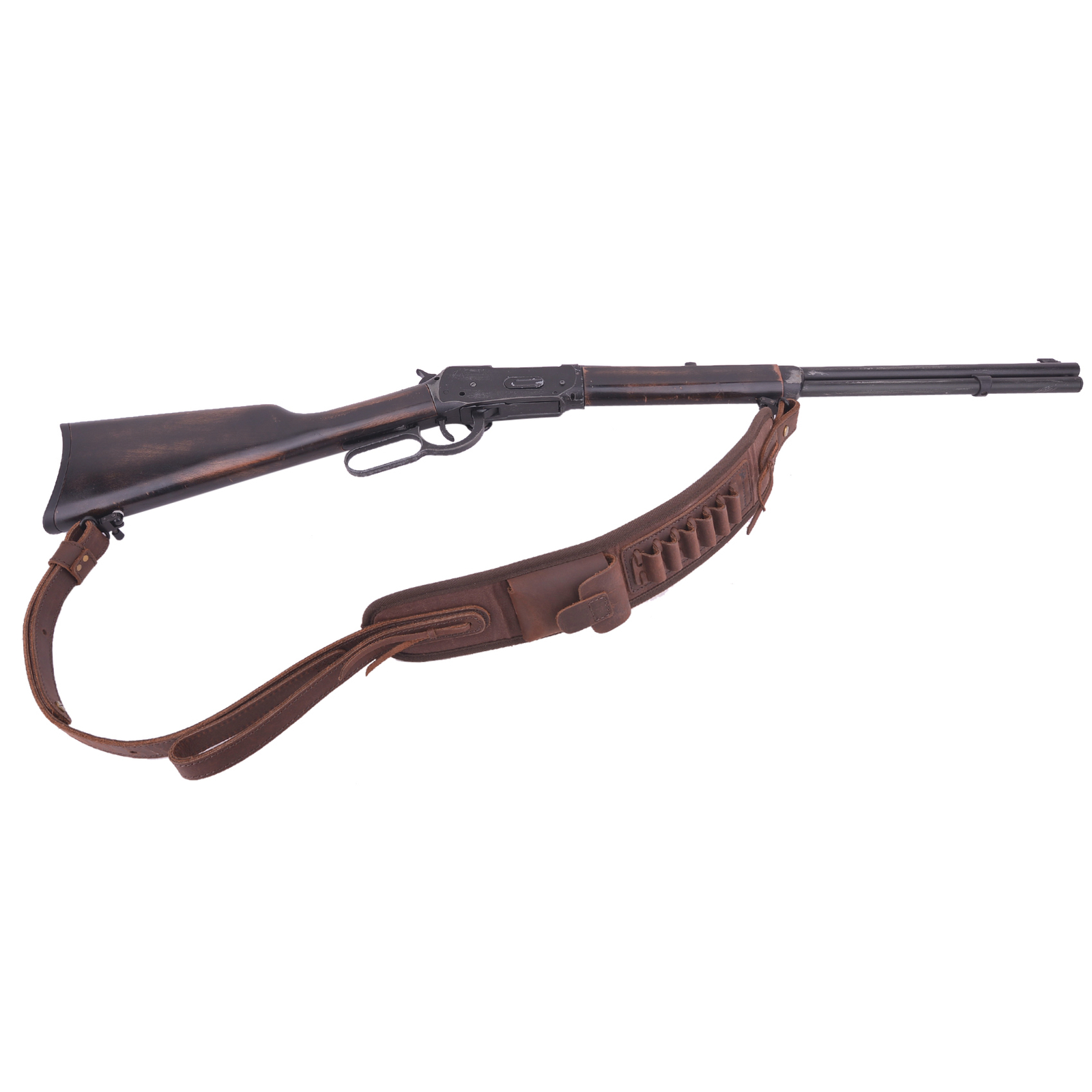 WAYNE'S DOG Durable Leather Rifle Sling Shotgun Strap for .22MAG.30/30.308 12GA