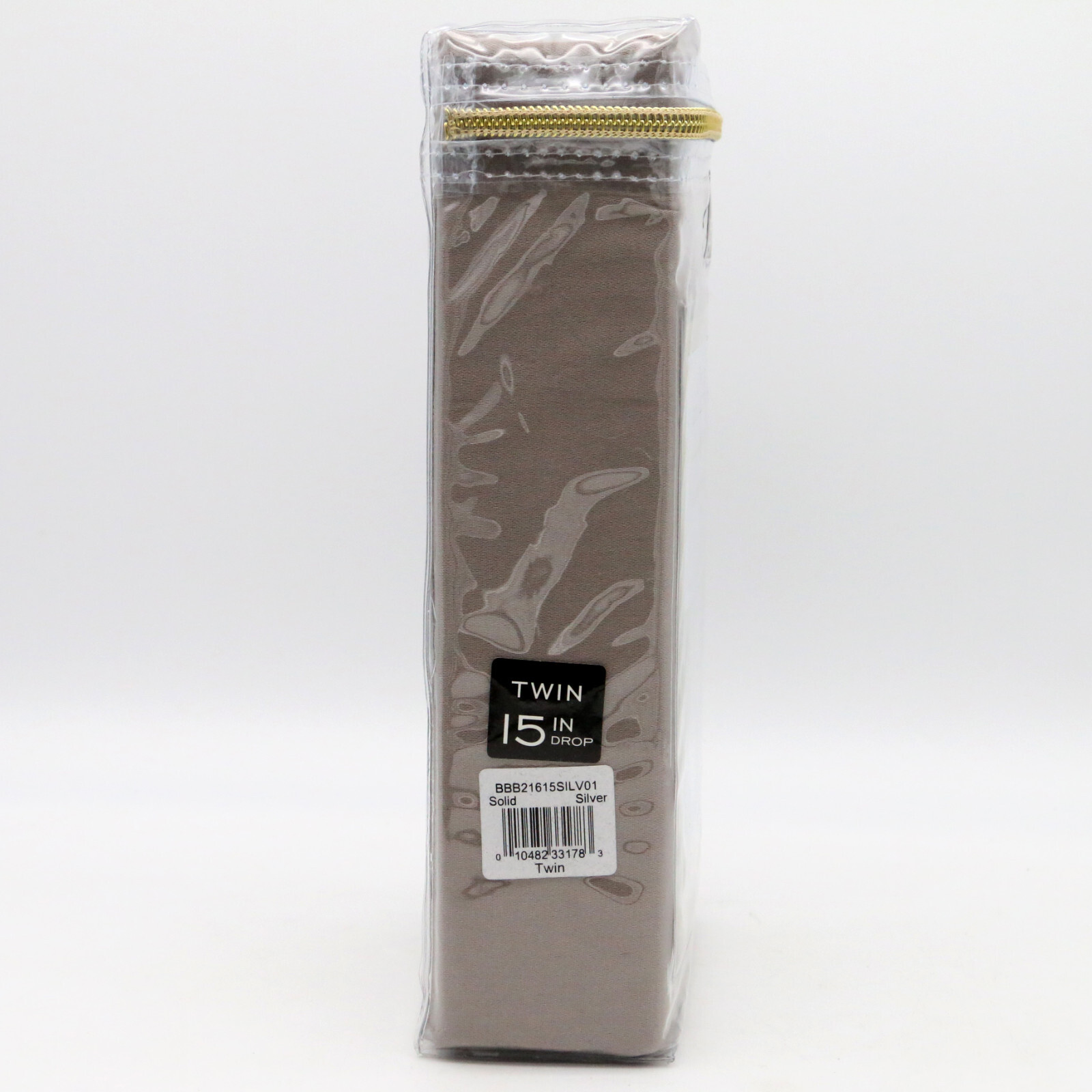 Levinsohn Cotton Collection Silver Solid Twin 15 in Drop Tailored Bedskirt NEW