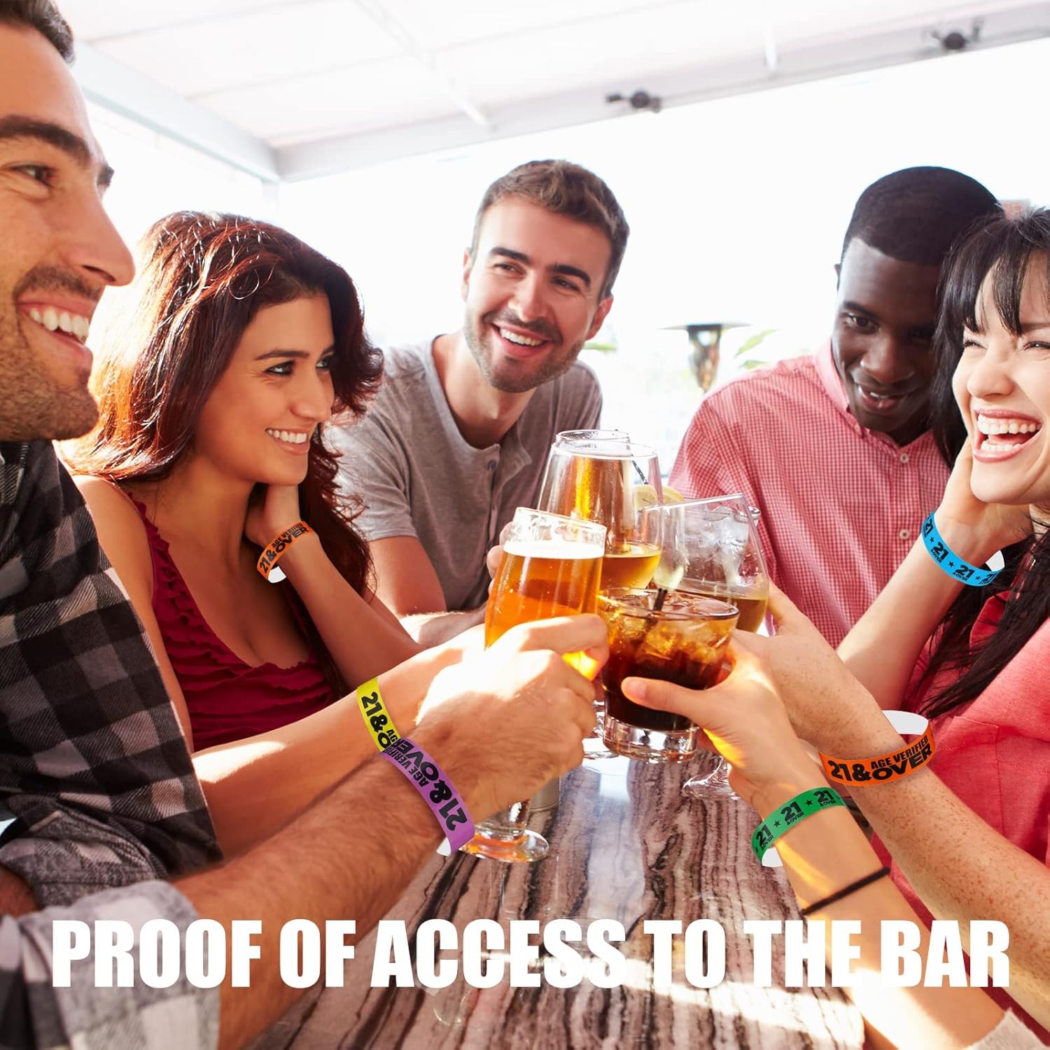 Teling 600 Pcs over 21 Wristbands Paper Event Wristbands Colored Bracelet Waterp