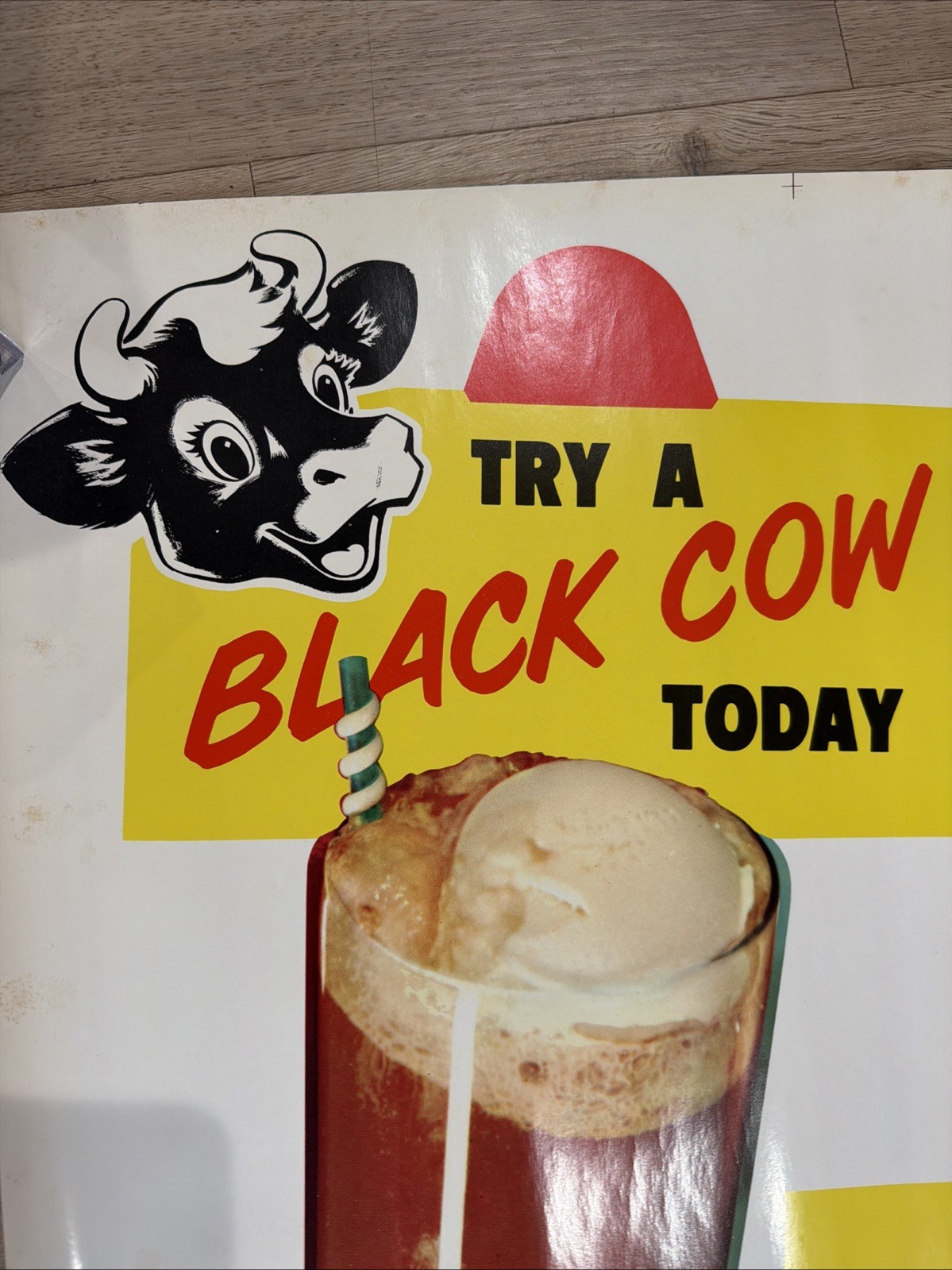 Vintage Elsie the Cow Borden Dairy Advertising Poster Sign 1957 #181