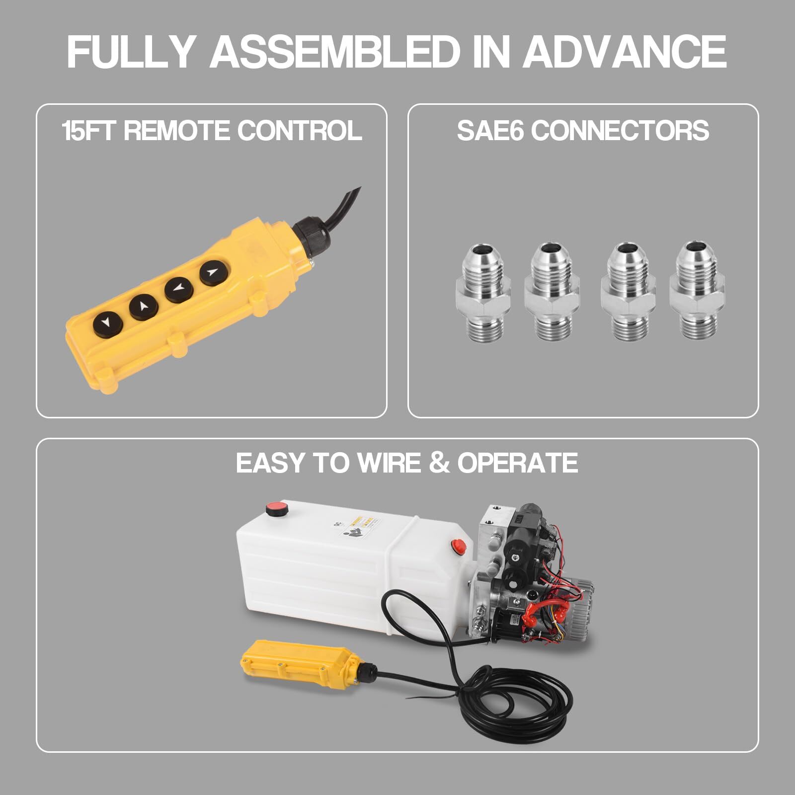 8 Quart Hydraulic Pump 12V DC Hydraulic Power Unit Double Acting Hydraulic Pump