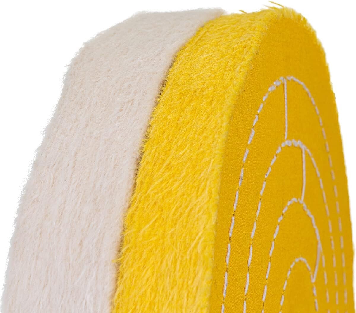 POWERTEC Assorted 8 Inch Buffing Wheels Set w/White and Yellow w/Arbor Hole, 2PK