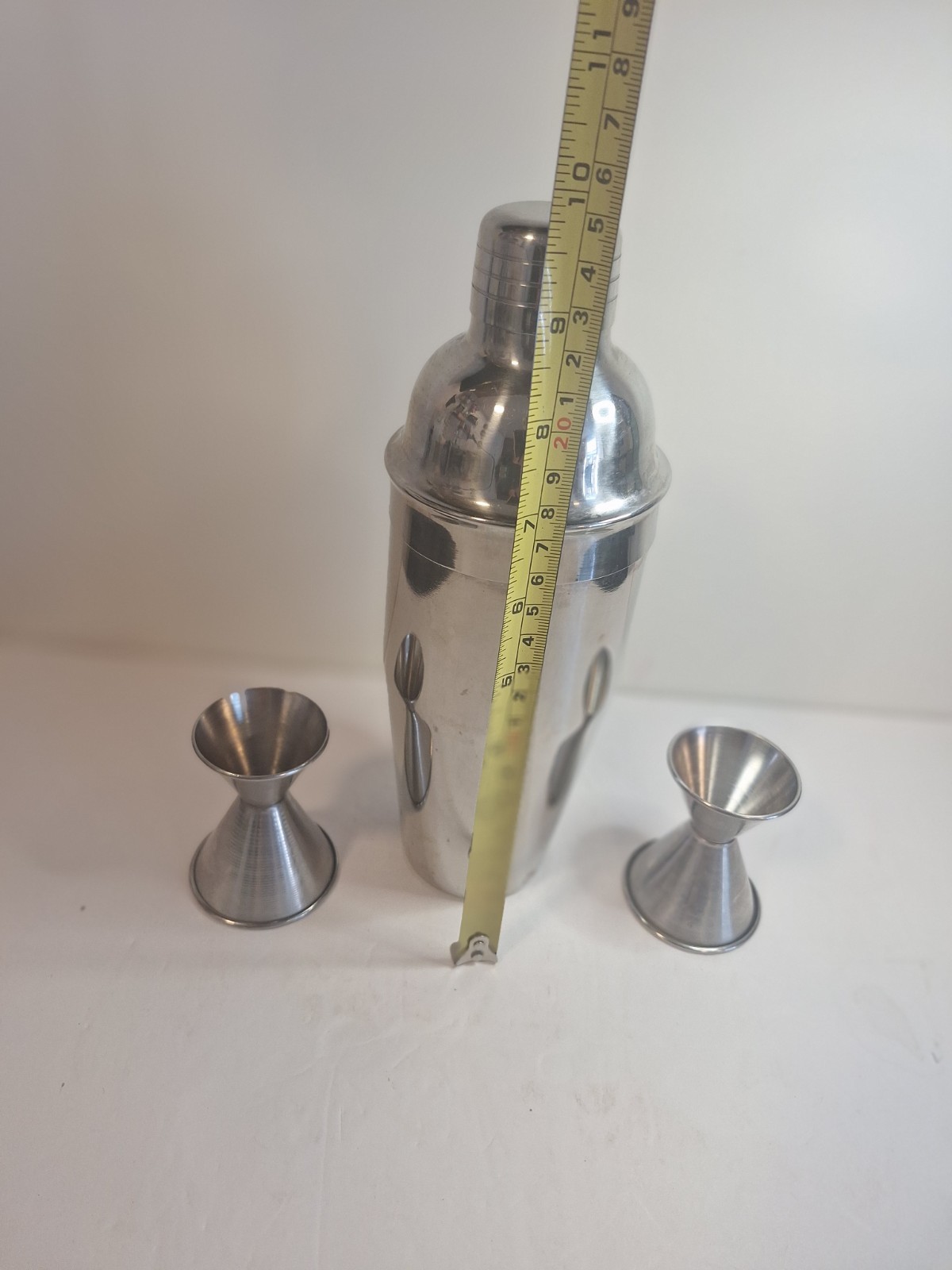 3 Piece BAR COCKTAIL SHAKER Stainless Mixing Tin & Jigger Set