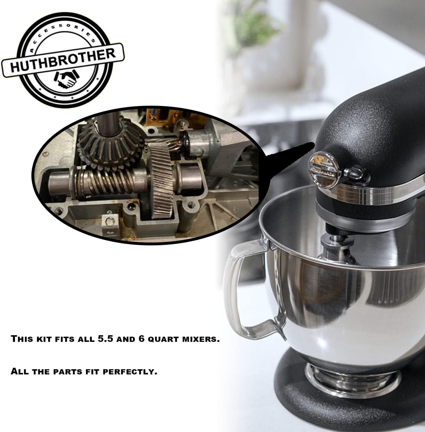 Worm Gear & Bevel Gear Kit for KitchenAid 5QT/6QT - Complete Repair Solution