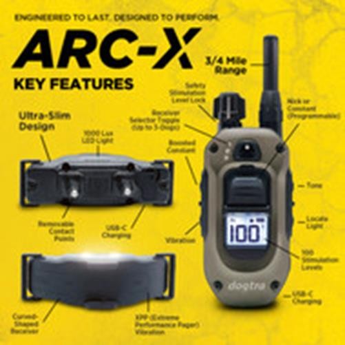 Dogtra ARC-X Ergonomic Dog Remote Training Collar 3/4 Mi, Boost & XPP Vibration