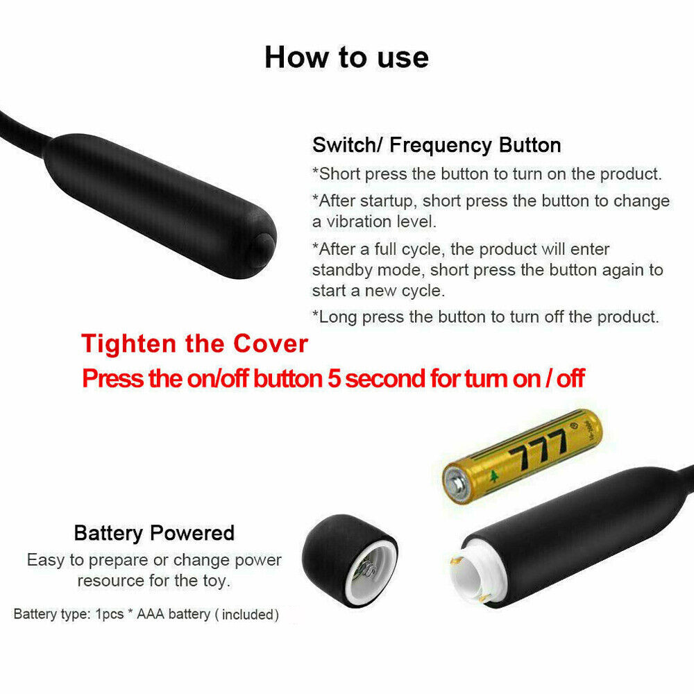 Male Vibrating Penis Plug Electrical Urethral Sounds Silicone Prostate Massage