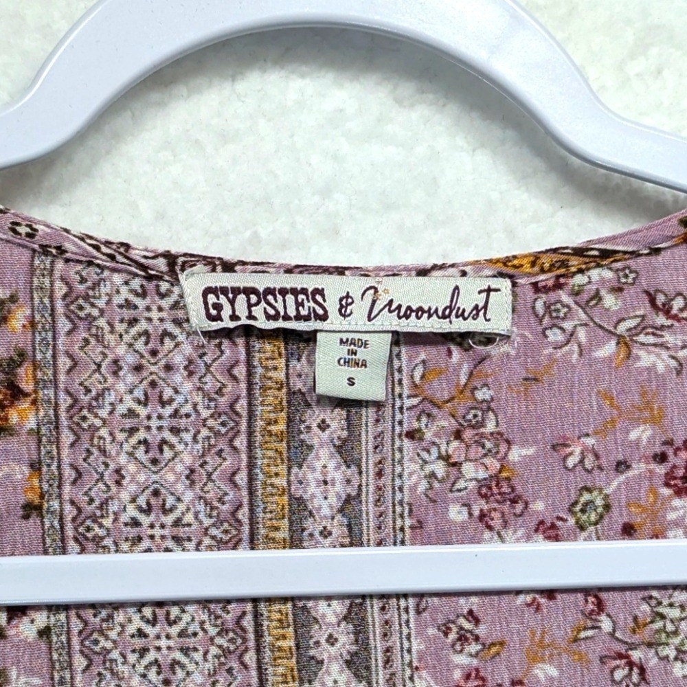 Gypsies & Moondust Boho Floral Print Belle Sleeve Longline Open Kimono Duster