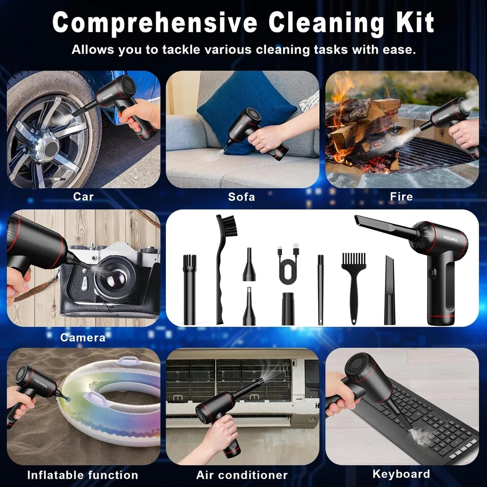 Compressed Air Duster 3 Gear Adjustable Electric for - Car SUV PC - VC019