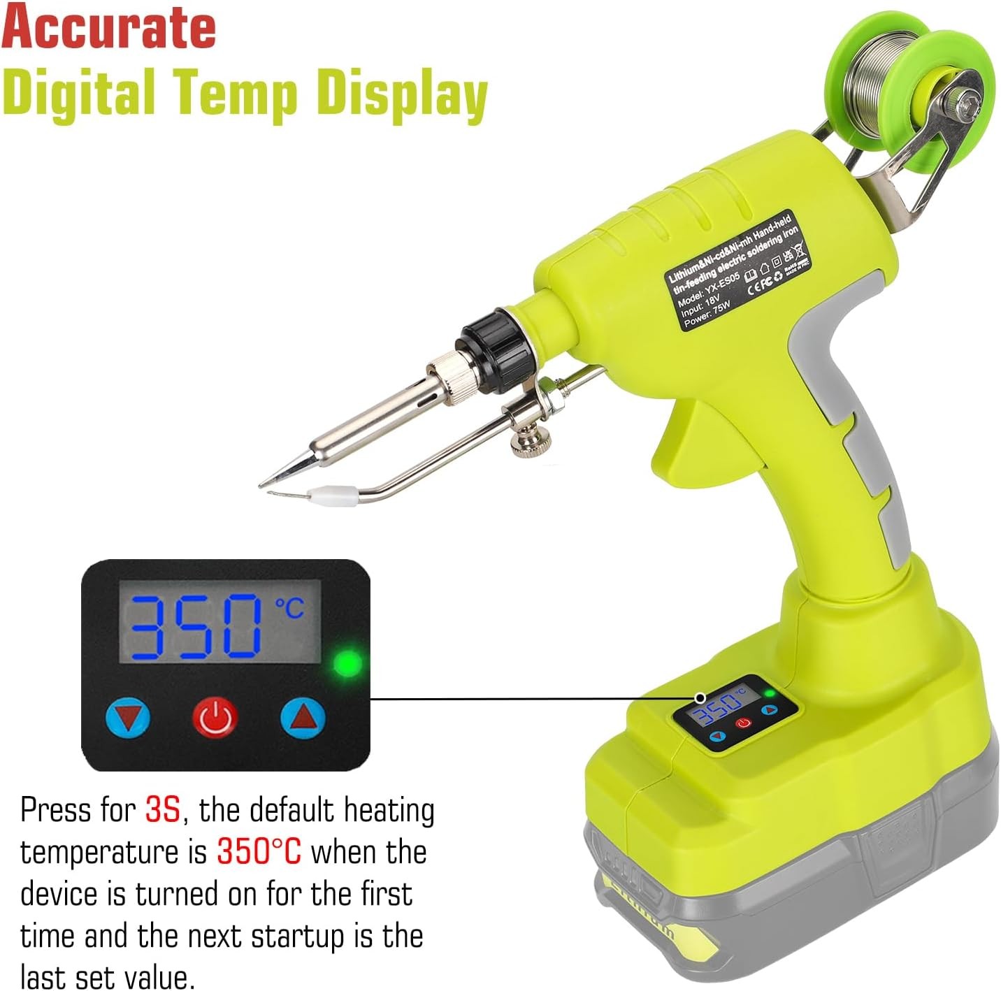 Cordless Soldering Iron Kit Multifunction Welding Tools for Ryobi 18V Battery US