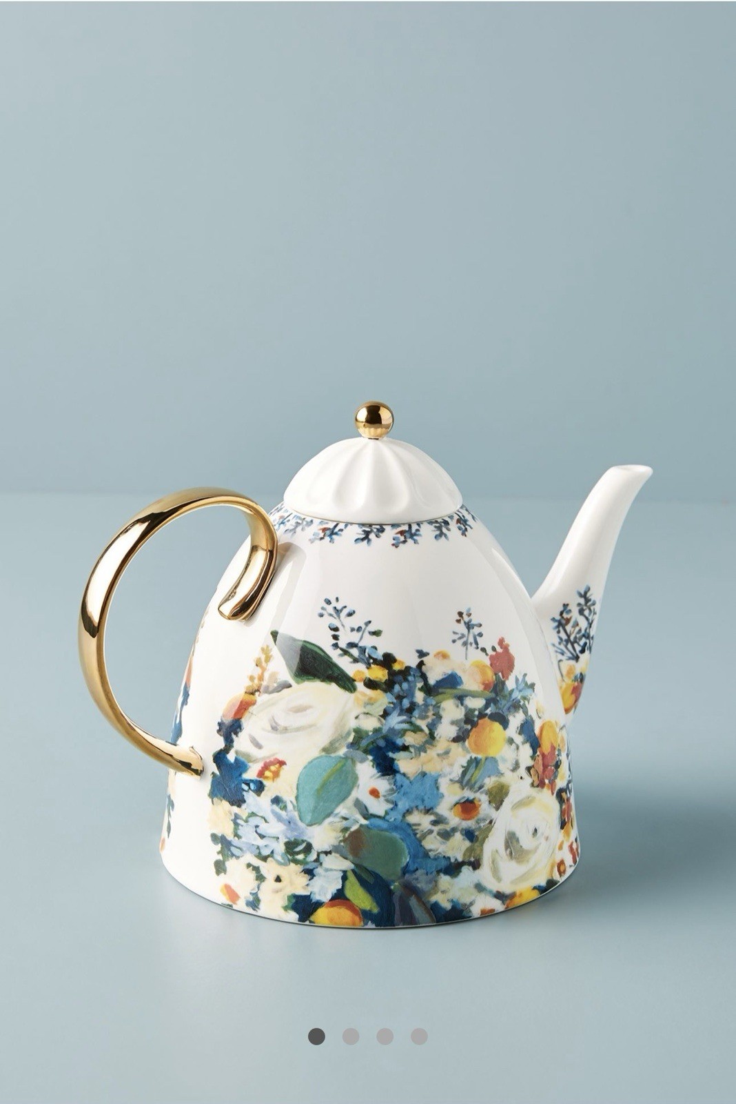 Anthropologie Botanica Teapot Floral Stoneware Afternoon Housewarming Hostess
