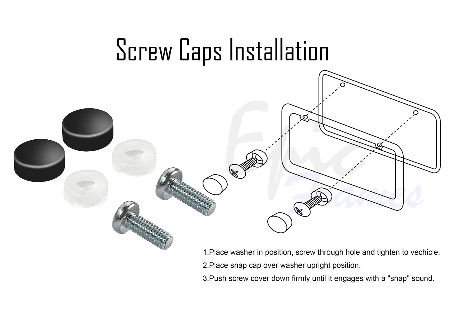 Black on Black Range Rover License Plate Frame Holder Cover with Screws and Caps