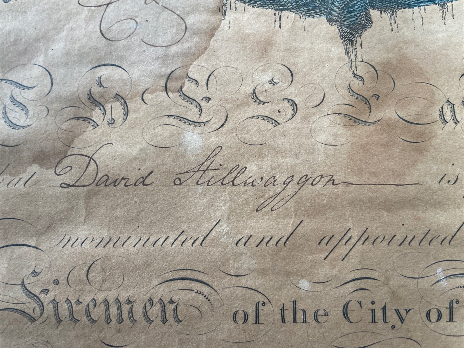 RARE! 1813 FDNY Cert. Of Nomination & Appointment. City Of New York Firemen