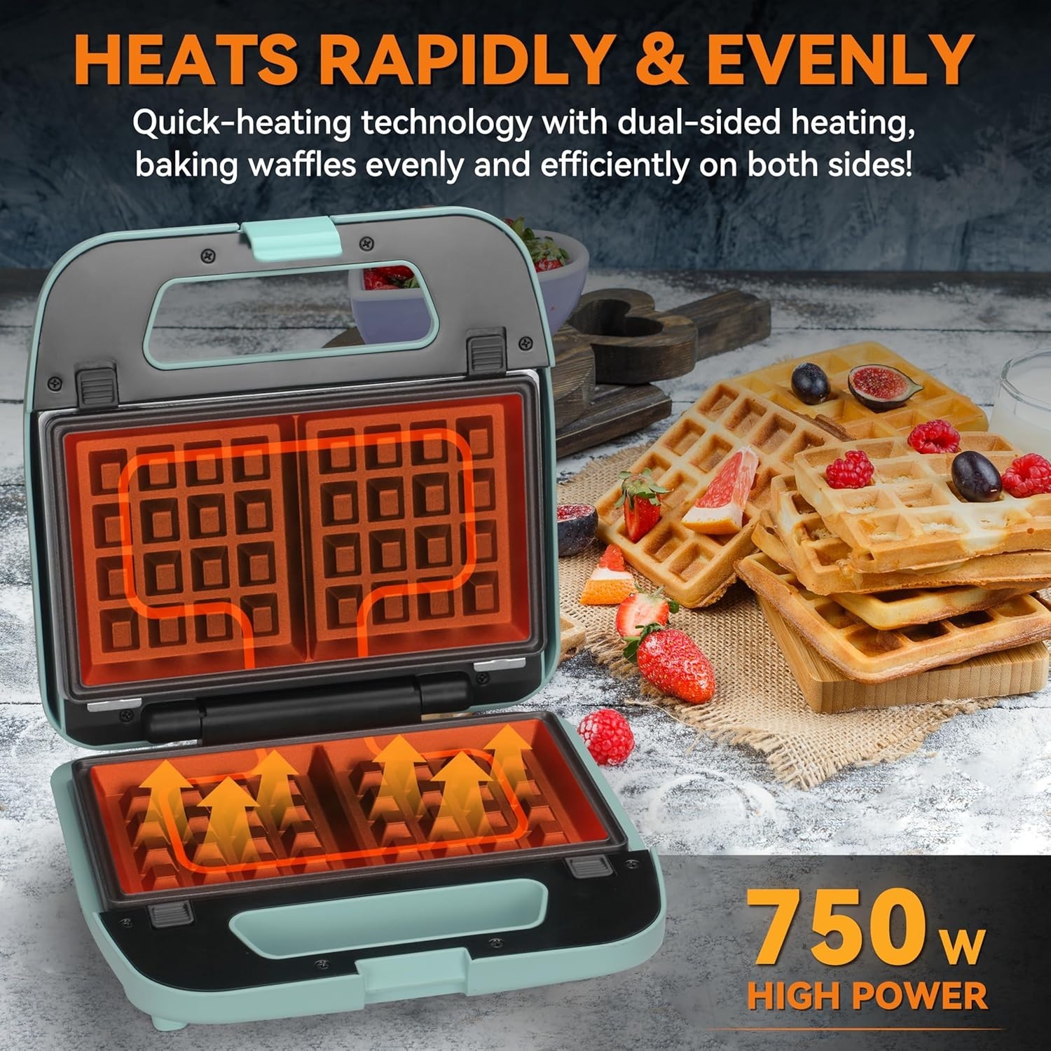 Mini waflera 3 en 1 con placas extraíbles, mini panquequera, máquina para queso