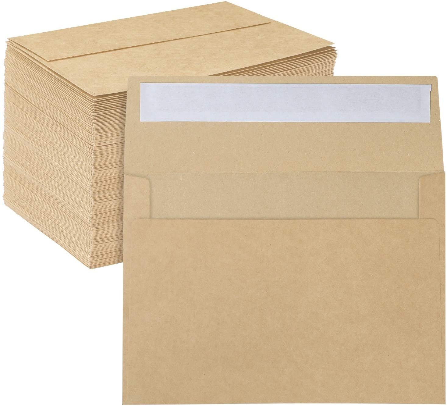 A7 Printable Brown Kraft Envelopes 5x7 250 Pack, Ohuhu A7 5-1/4 x 7-1/4 Inch