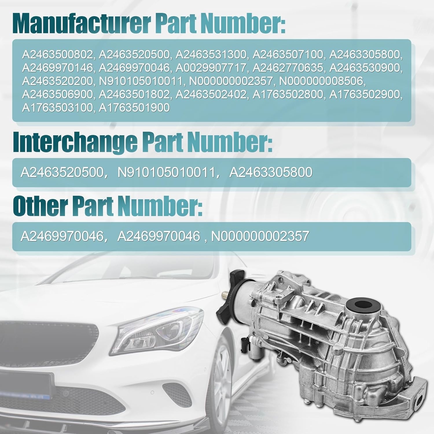 Rear Differential Assembly For Mercedes Benz CLA250 A45 B250 4Matic A2463501802