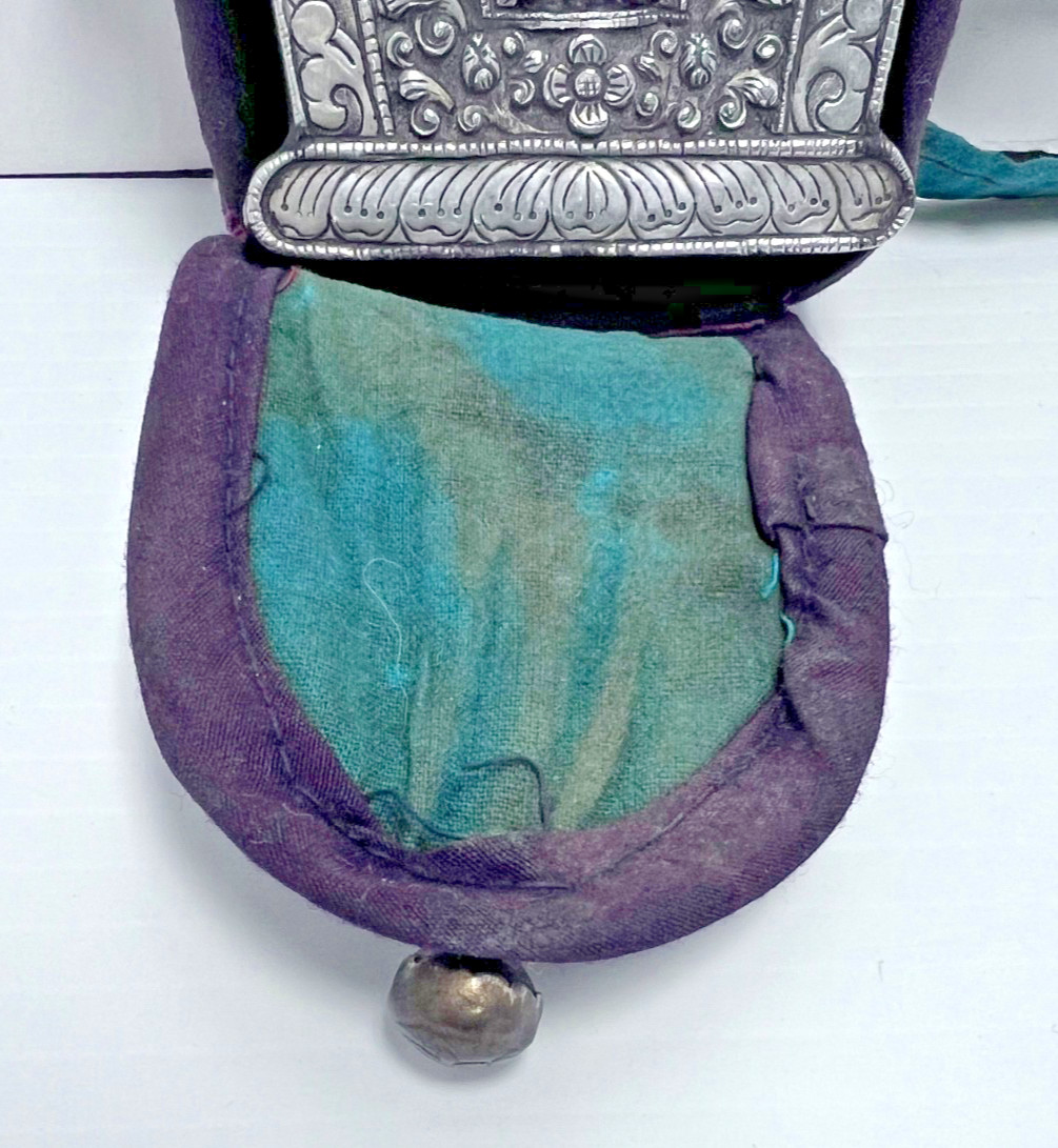 Early 20th Century Large Antique Tibetan Ghau Prayer Box with Three Buddha