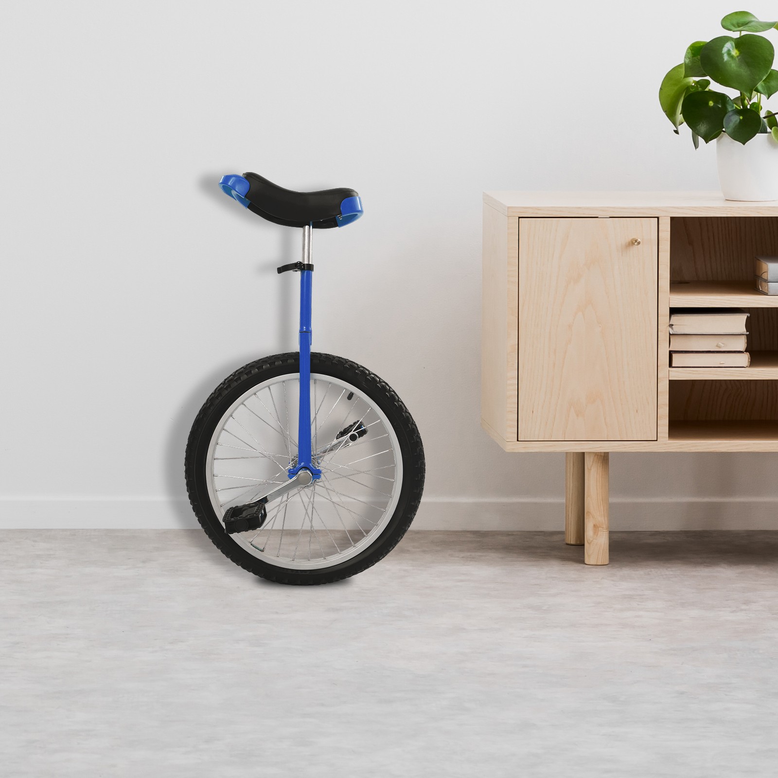 Blue 20inch Unicycle with Adjustable Height 78-90cm,Lightweight Outdoor Unicycle