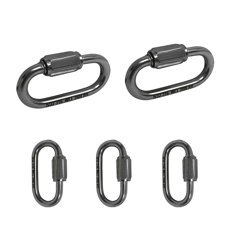 Quick Link Shackle Boat WLL 250 Lbs 5 Pc 5/32 Inch Marine 316 Stainless Steel