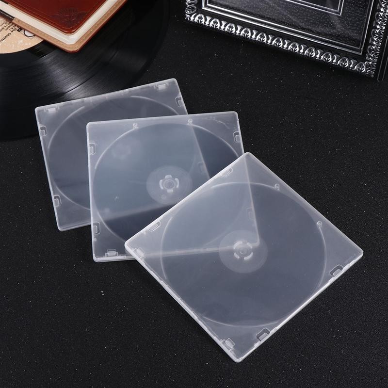 50-400 Pack Slim Clear CD Cases Plastic Single DVD Disc Storage Cover Clear Tray