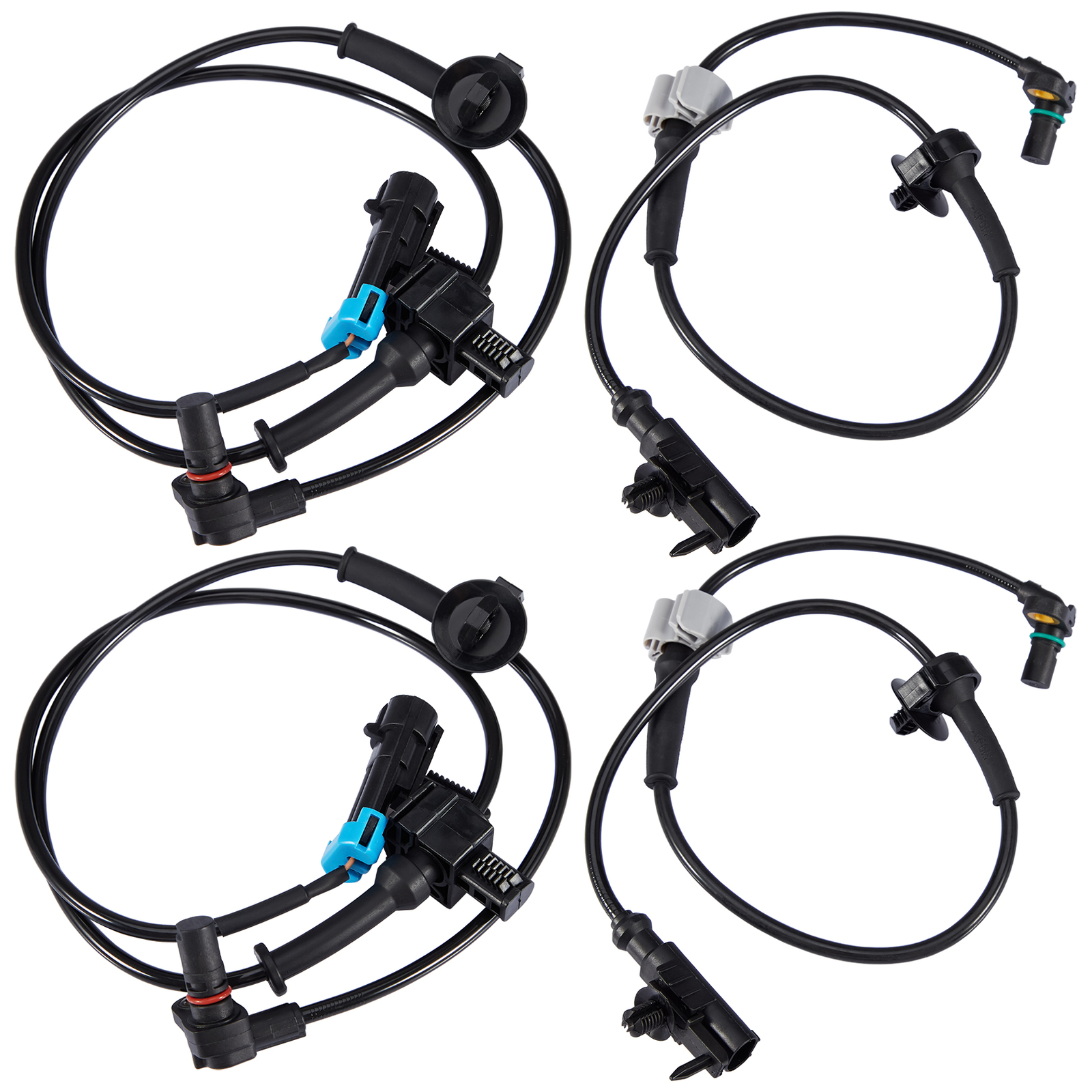 Front and Rear Left & Right ABS Wheel Speed Sensor 2 Pair for Chevy Silverado...