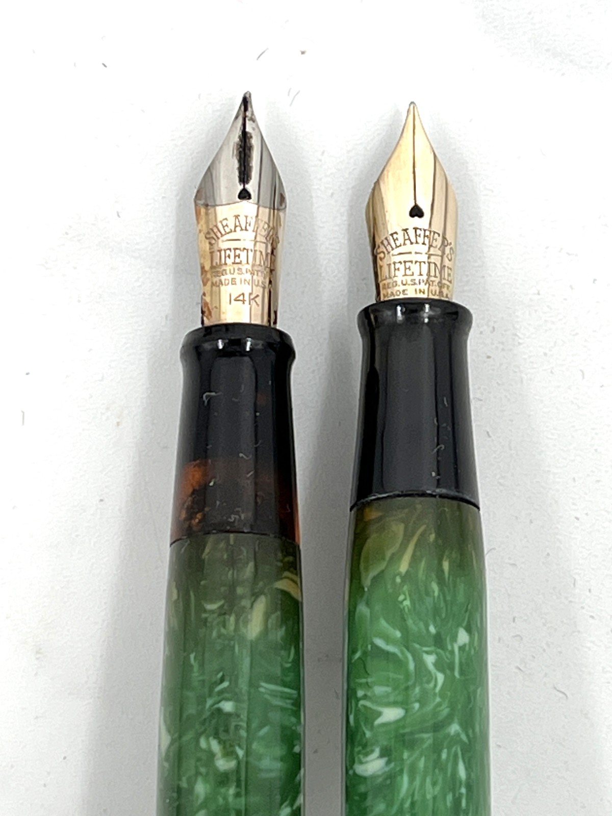 Antique circa 1929 Sheaffer Fountain Pen Desk Set Bronze German Shepherd Dogs