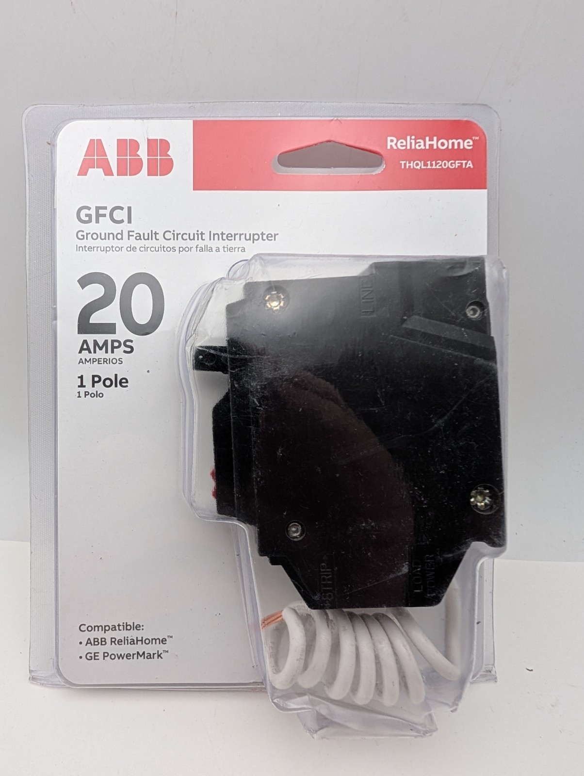 ABB 20 Amp 1-Pole Ground Fault Breaker with Self-Test (THQL1120GFTA) Open Box