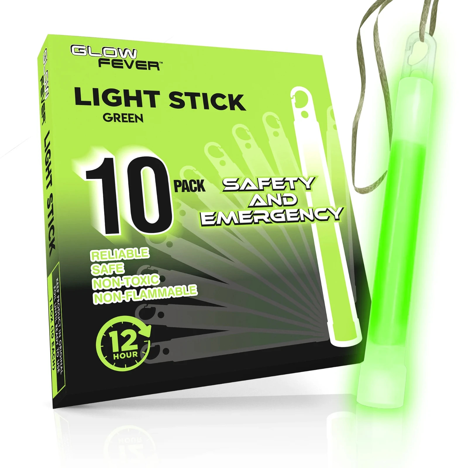 Emergency Safety Military Grade Glow Sticks, 10Pcs, 6 Ultra Bright Glow Sticks