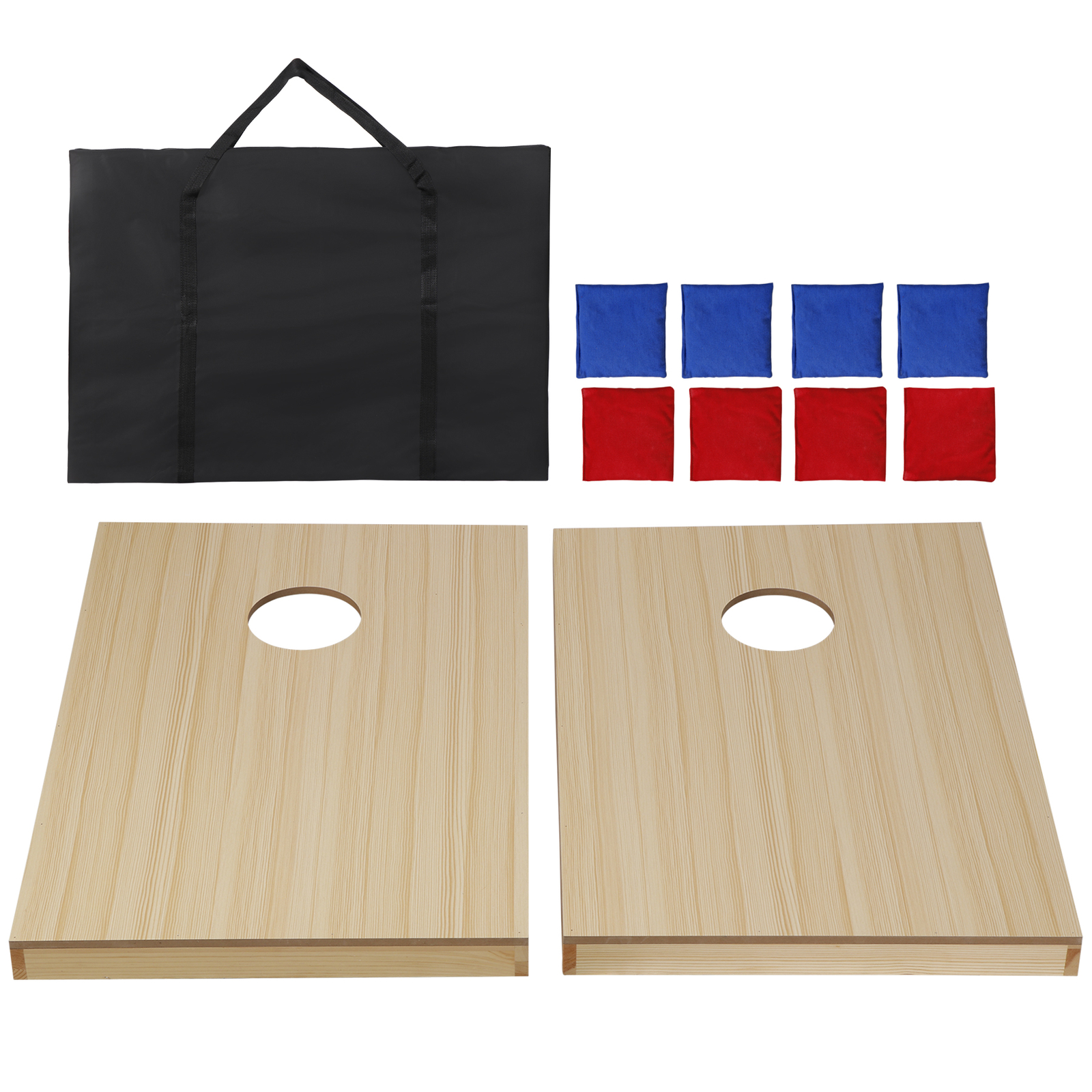 Cornhole Game Set 3x2FT Classic Size Wood Cornhole Boards 8 Bean Bags w/ Case