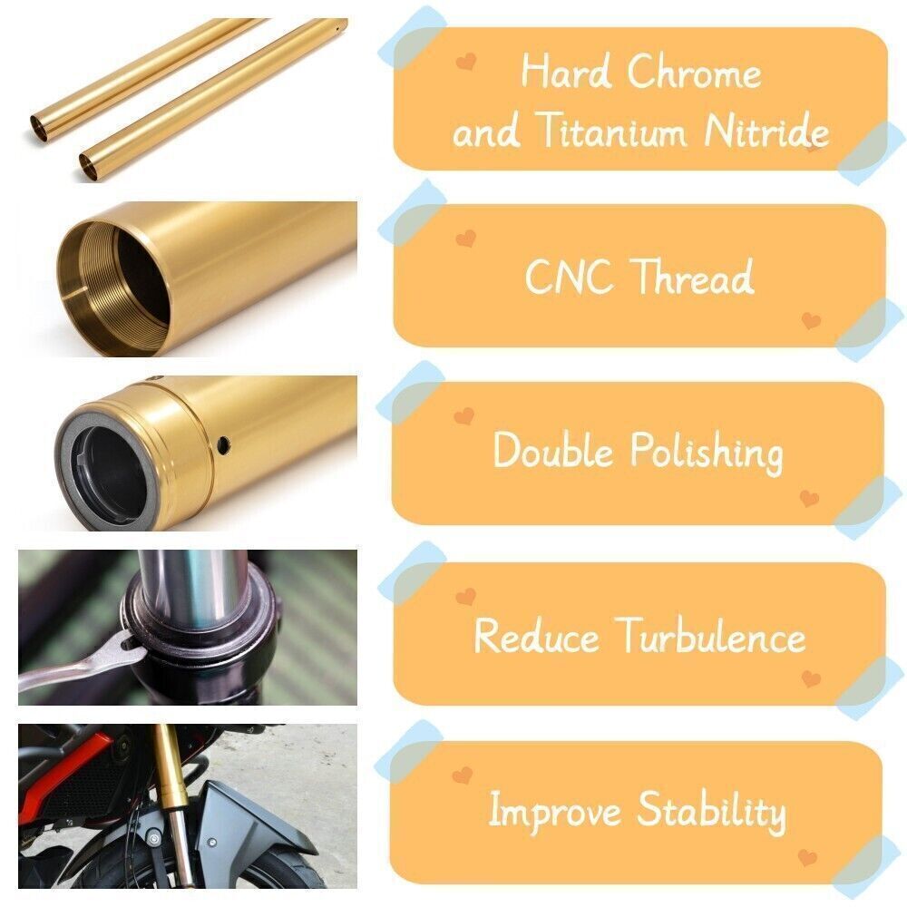 49mm Fork Tubes 46605-06 For Harley Dyna Street Bob FXDB 14-17 Low Rider FXDL