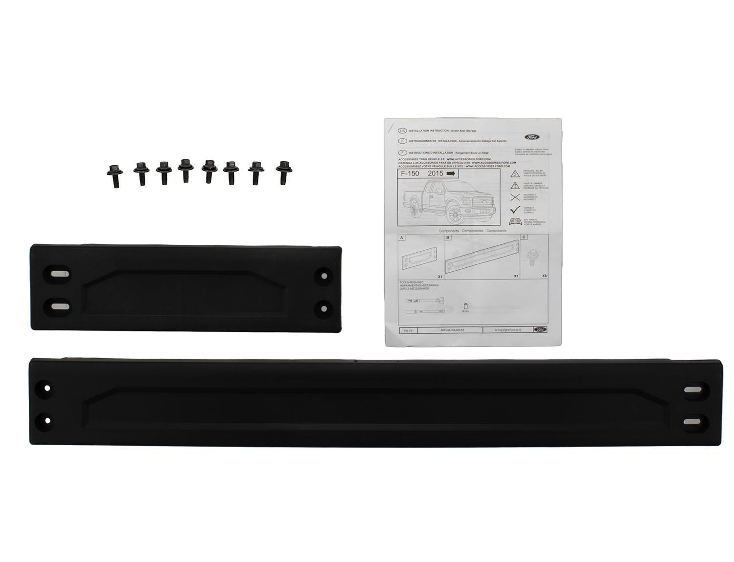 Ford F-150® 2015-2025 Truck Under Rear Seat Black Ebony Cargo Storage Organizer