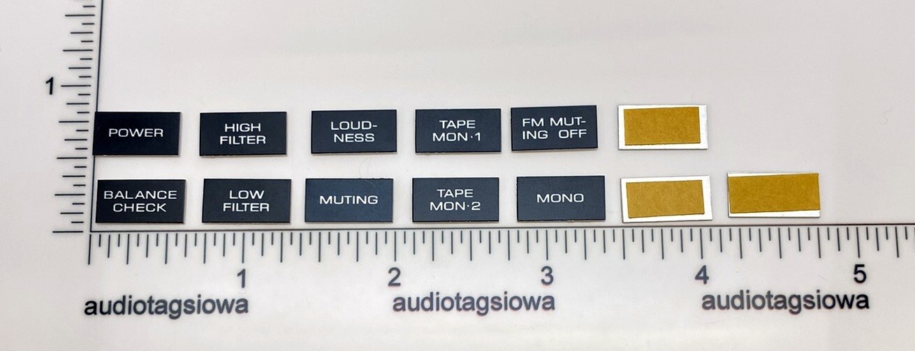 Sansui Vintage Receiver Badges for Buttons All Models 7000, 6, 7, 8 Full Set